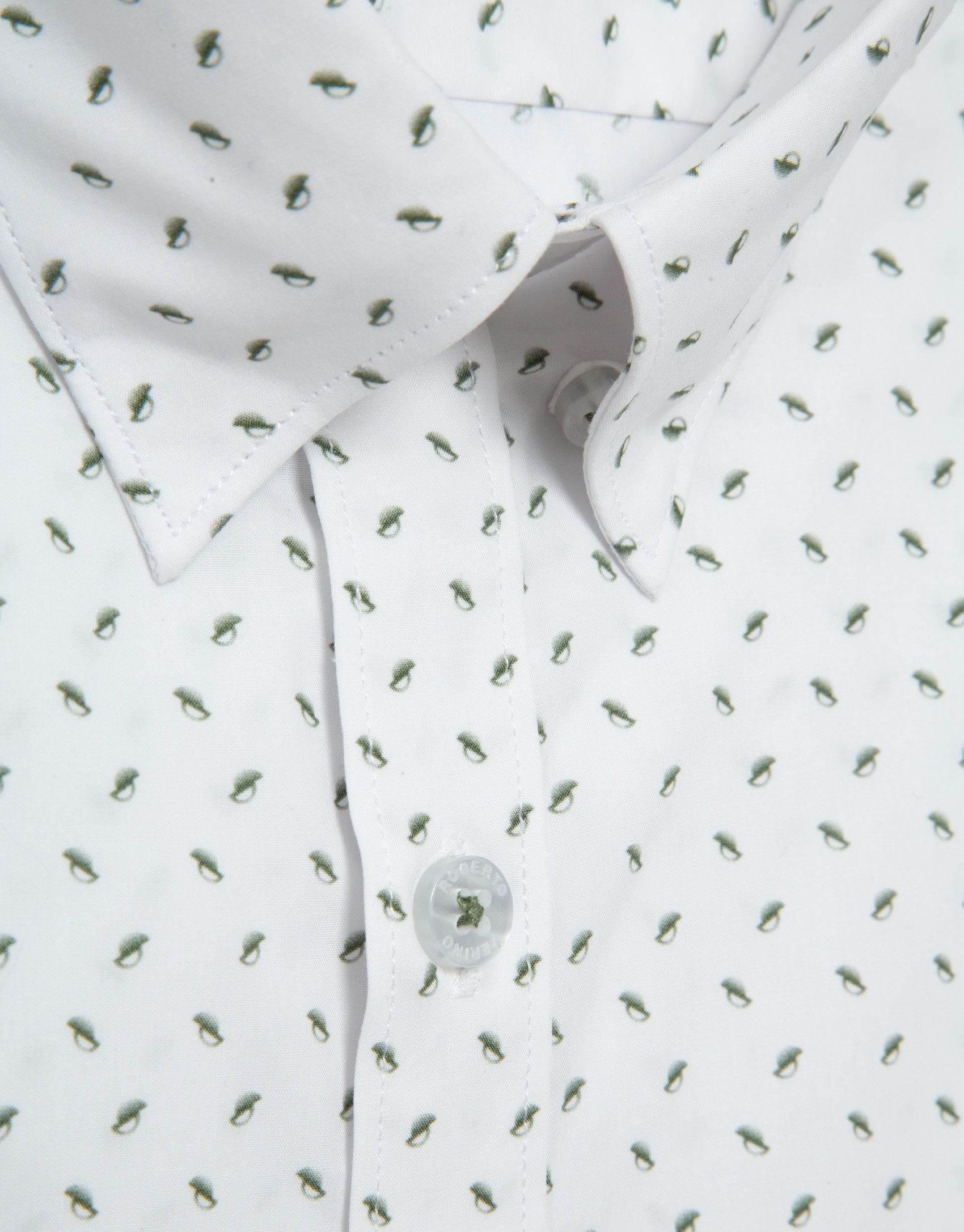 Regular fit khaki geometric print casual shirt | Roberto Verino