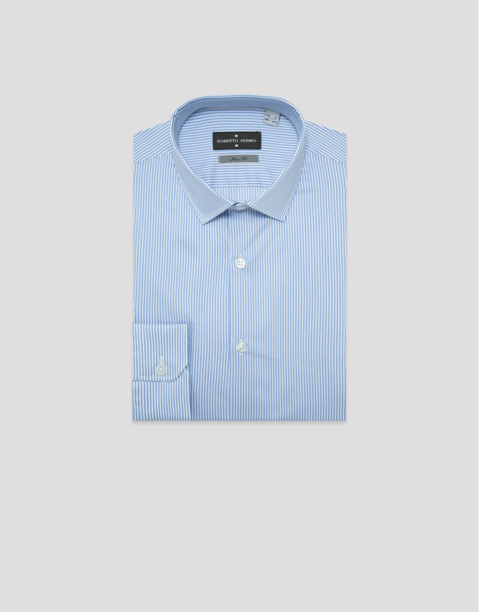 Camisa vestir rayas celeste/blanco - Hombre | Roberto Verino