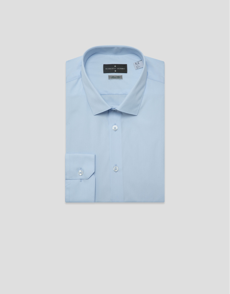 Camisa vestir lisa celeste - Hombre - PV2026 | Roberto Verino