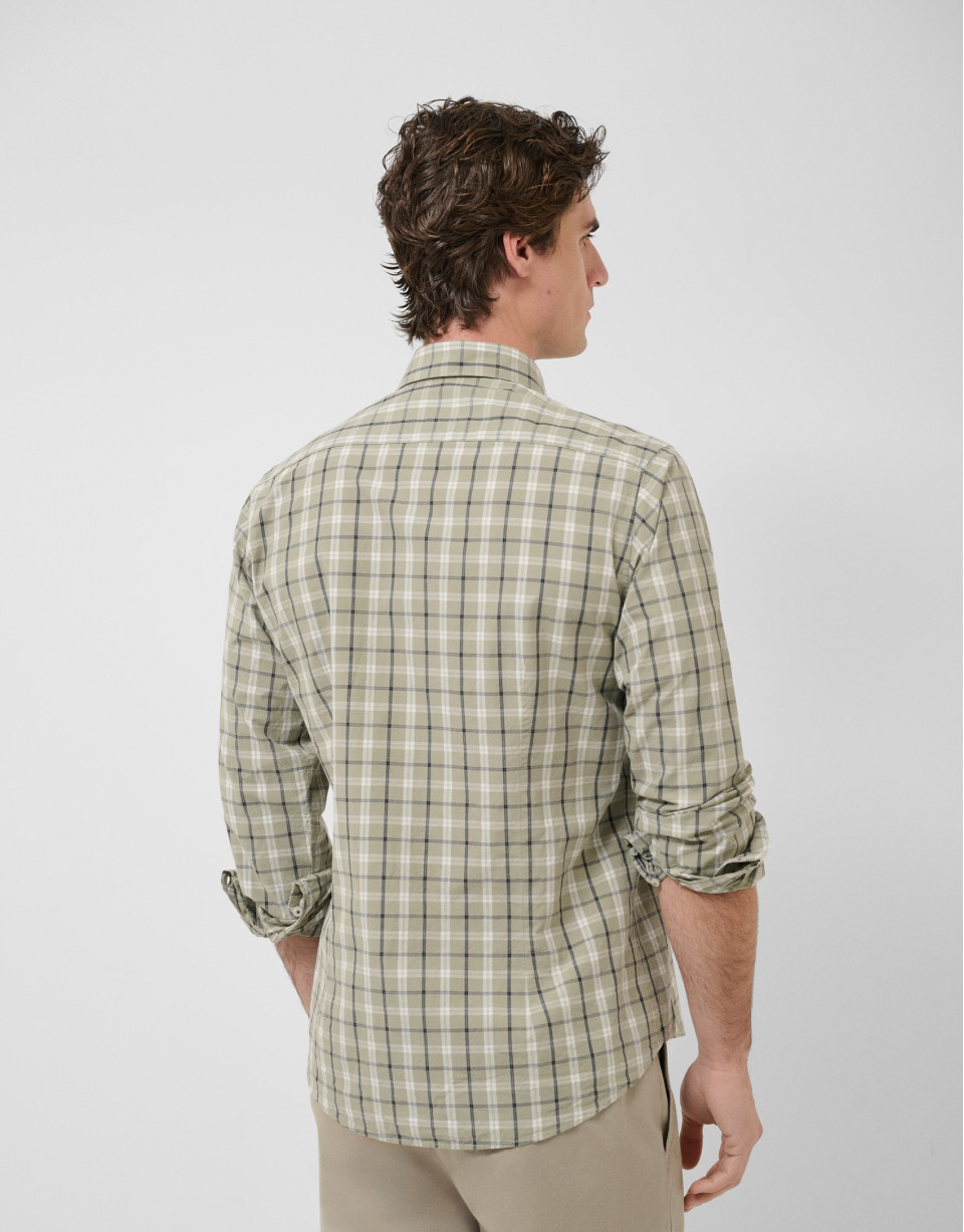 Camisa sport regular cuadros caqui perfiles ... | Roberto Verino