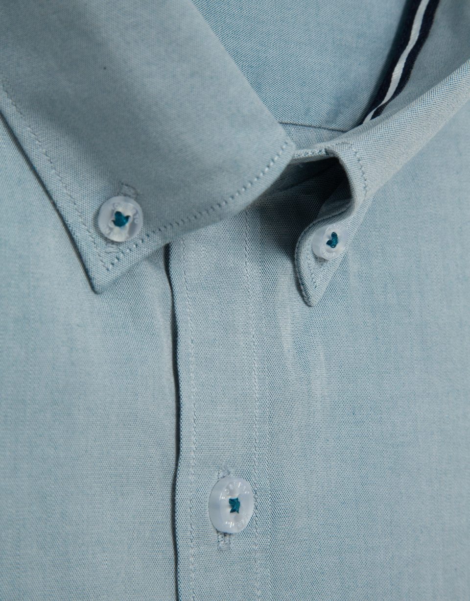 Camisa sport regular oxford verde azulado | Roberto Verino