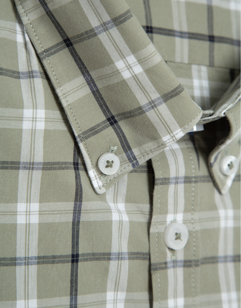 Camisa sport regular cuadros caqui perfiles ... | Roberto Verino