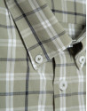 Regular fit khaki checked shirt with navy and... | Roberto Verino
