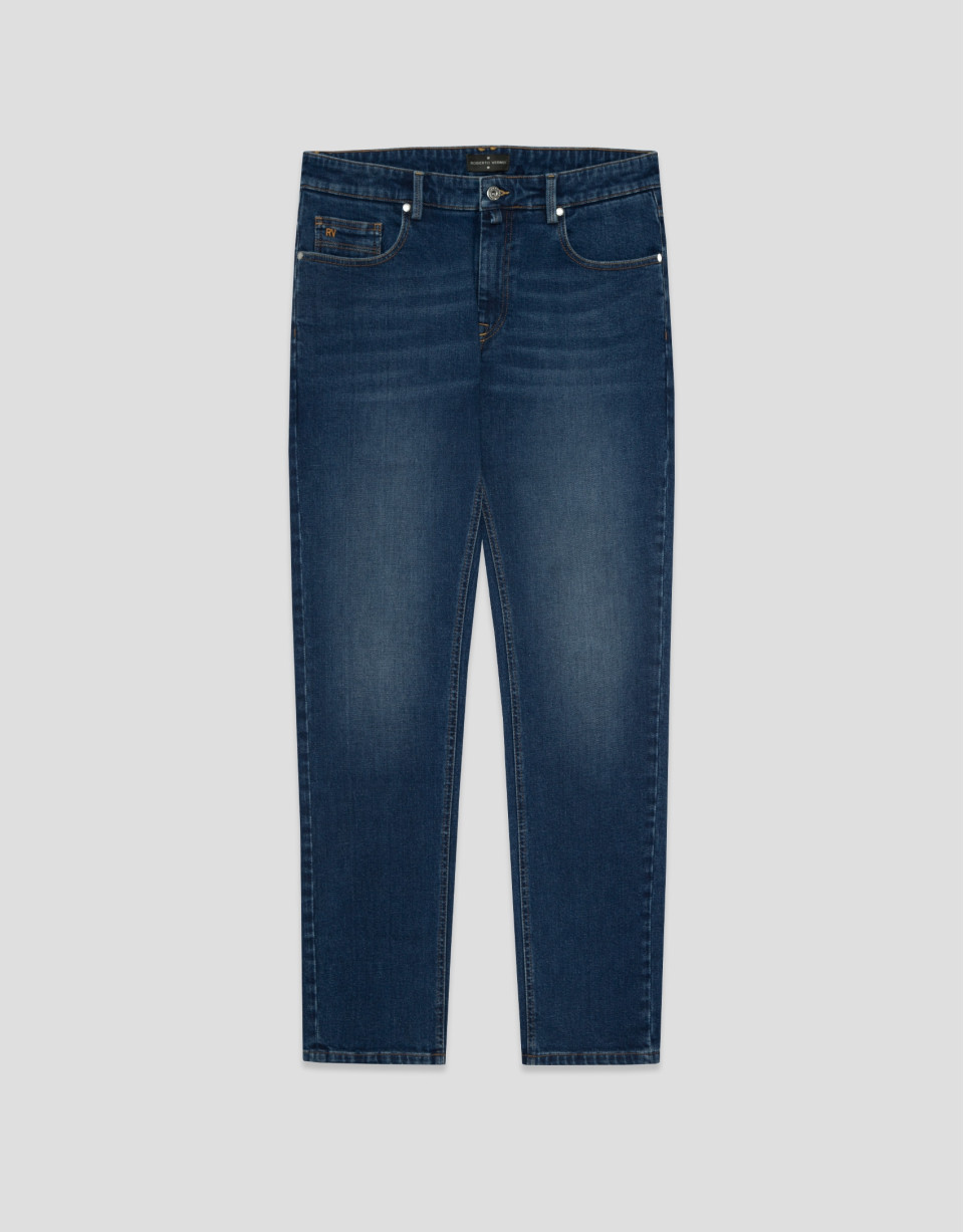Pantalón denim hombre regular azul medio | Roberto Verino