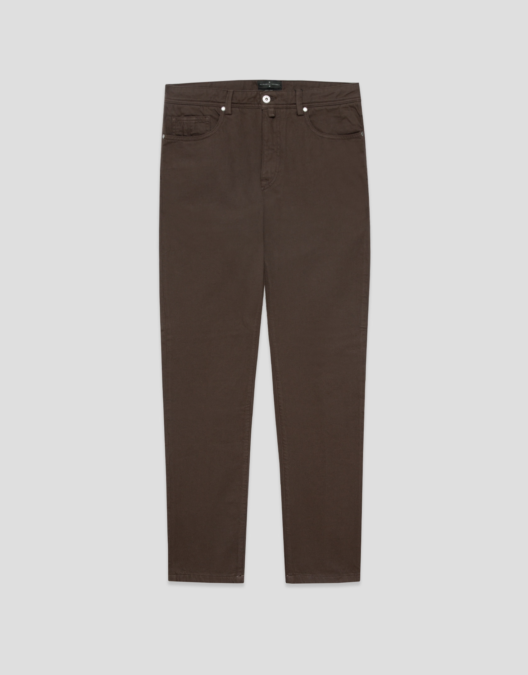 Pantalón cinco bolsillos sarga tintada marrón | Roberto Verino