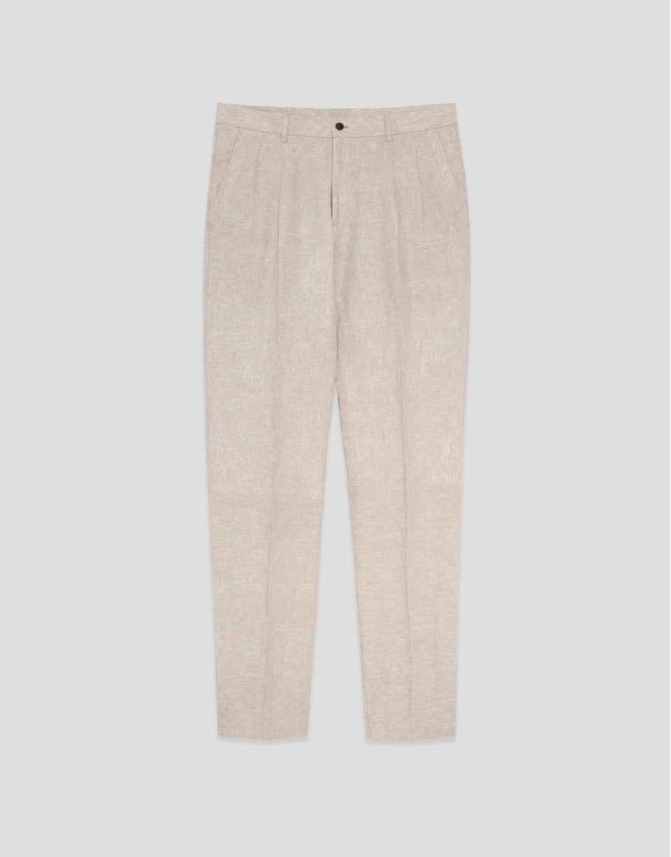 Pantalón lino beige - Hombre - PV2026 | Roberto Verino