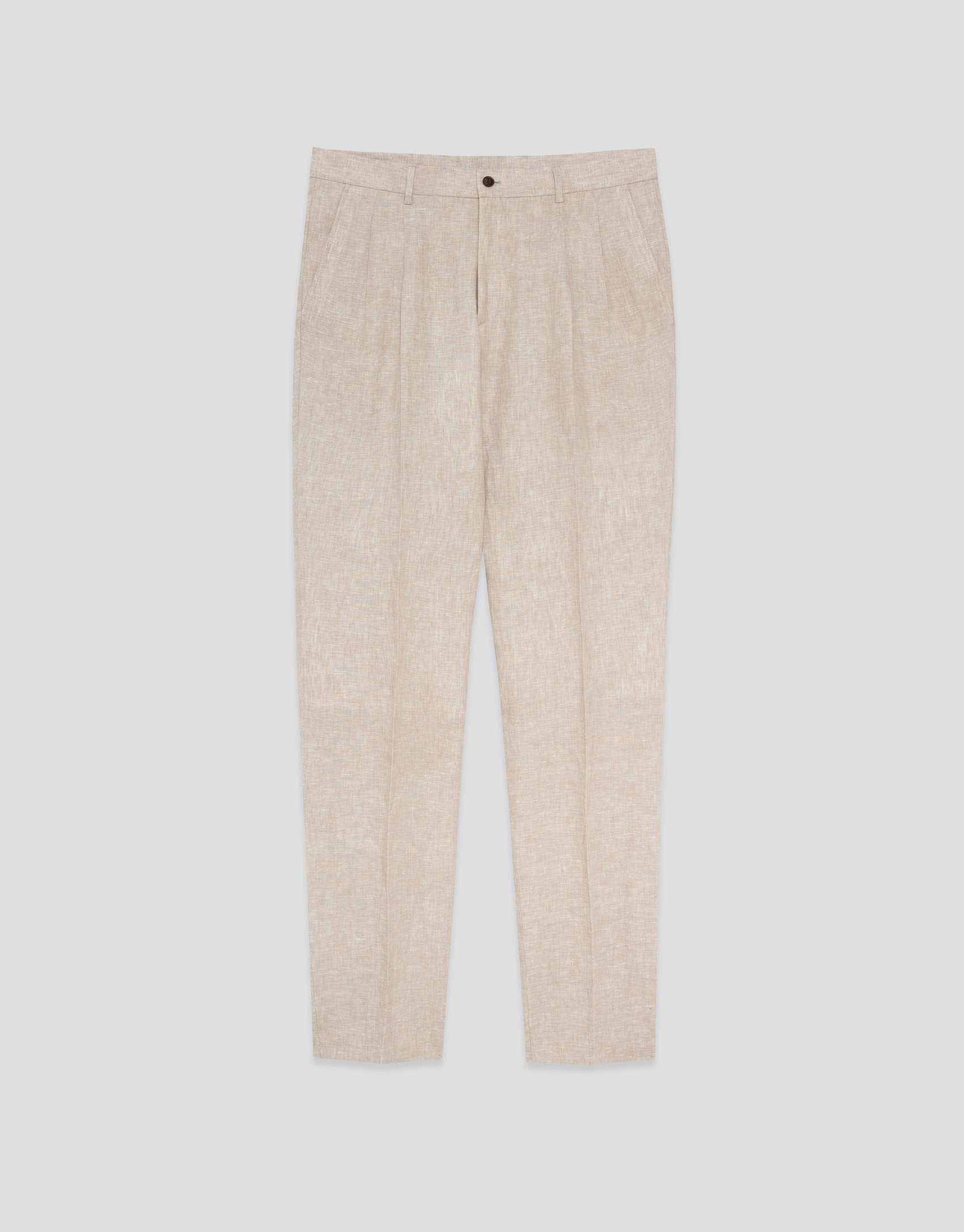 Beige linen trousers - Man - SS2026 | Roberto Verino