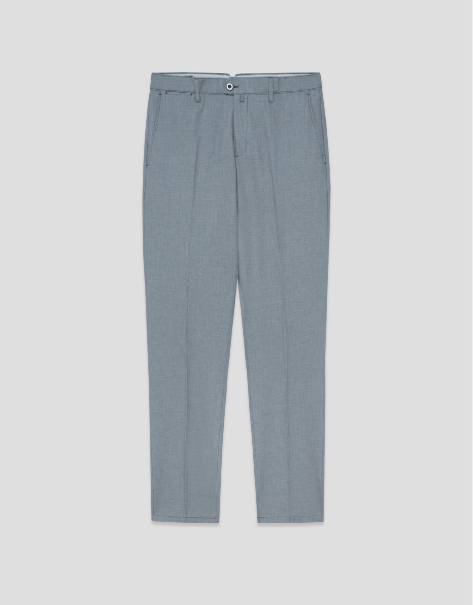 Pantalón chino ojo de perdiz marino - Hombre | Roberto Verino