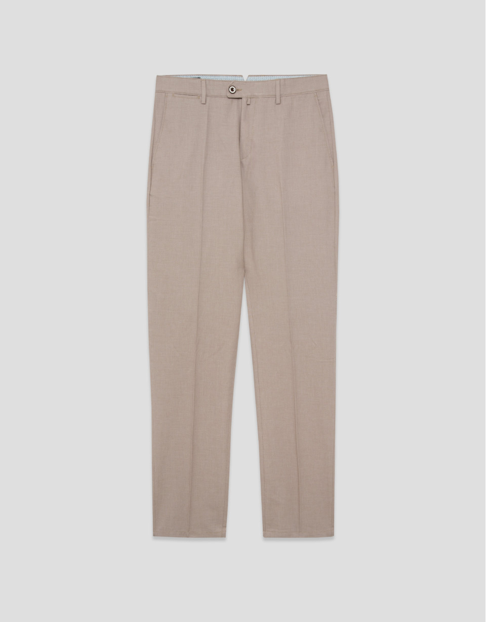 Pantalón chino ojo de perdiz visón - Hombre | Roberto Verino