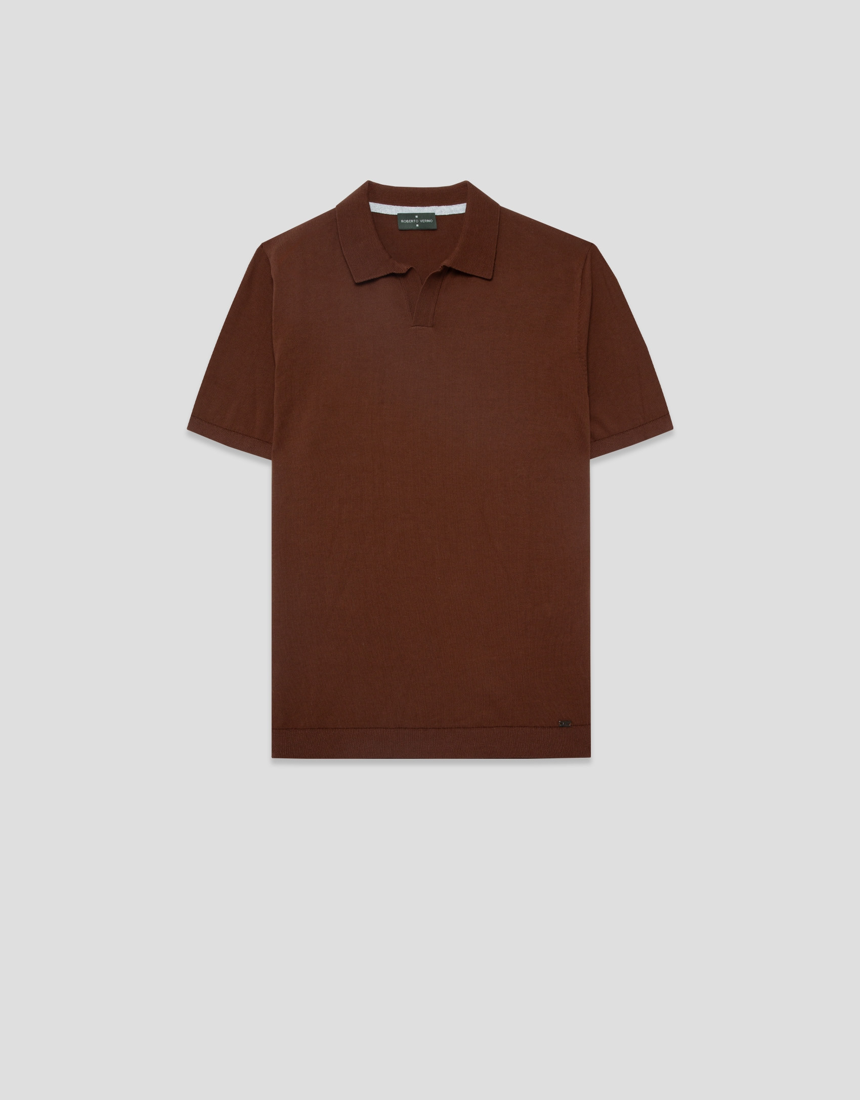 Polo tricotado high twist marrón - Hombre | Roberto Verino
