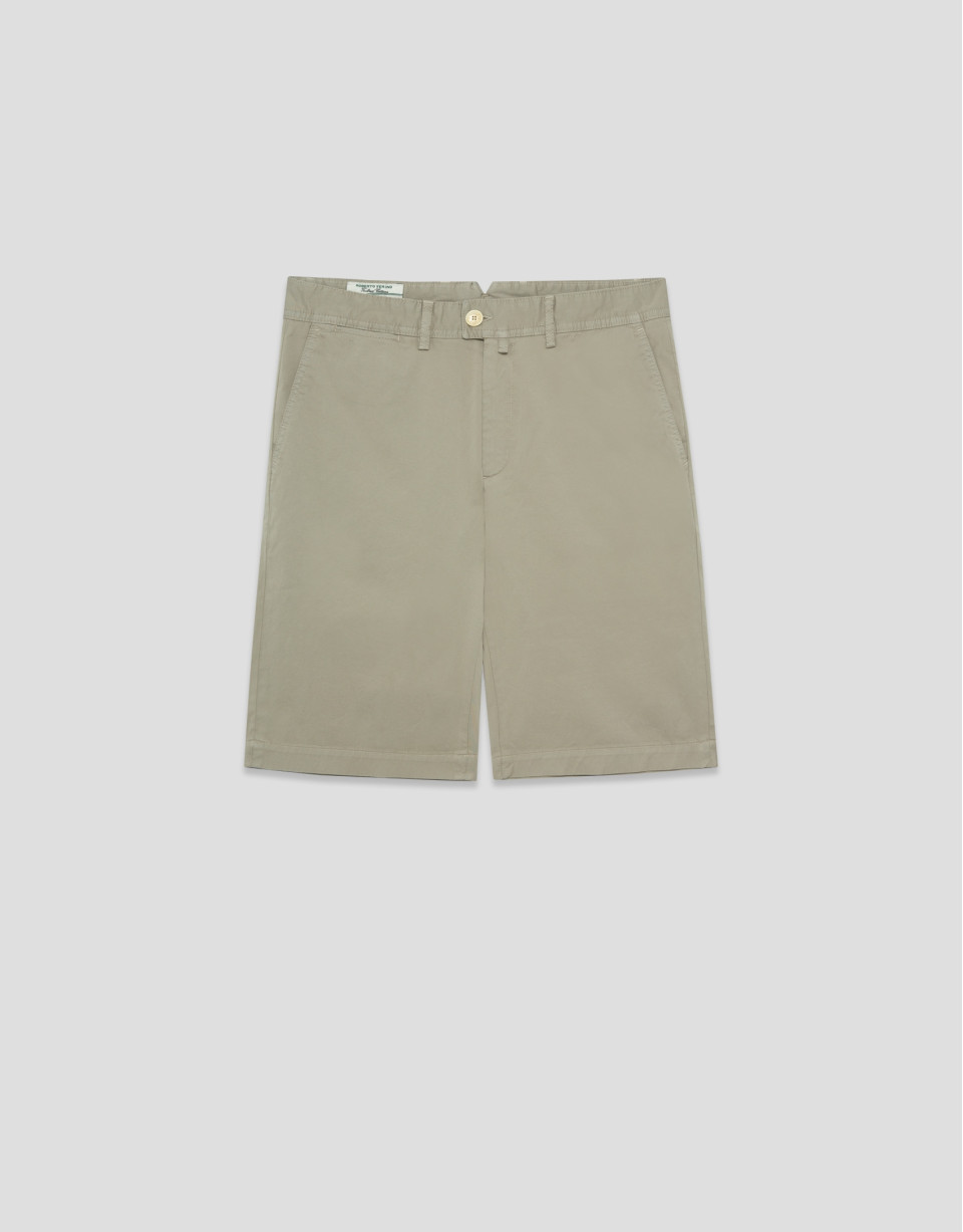 Khaki cotton Bermuda shorts - Man - SS2026 | Roberto Verino