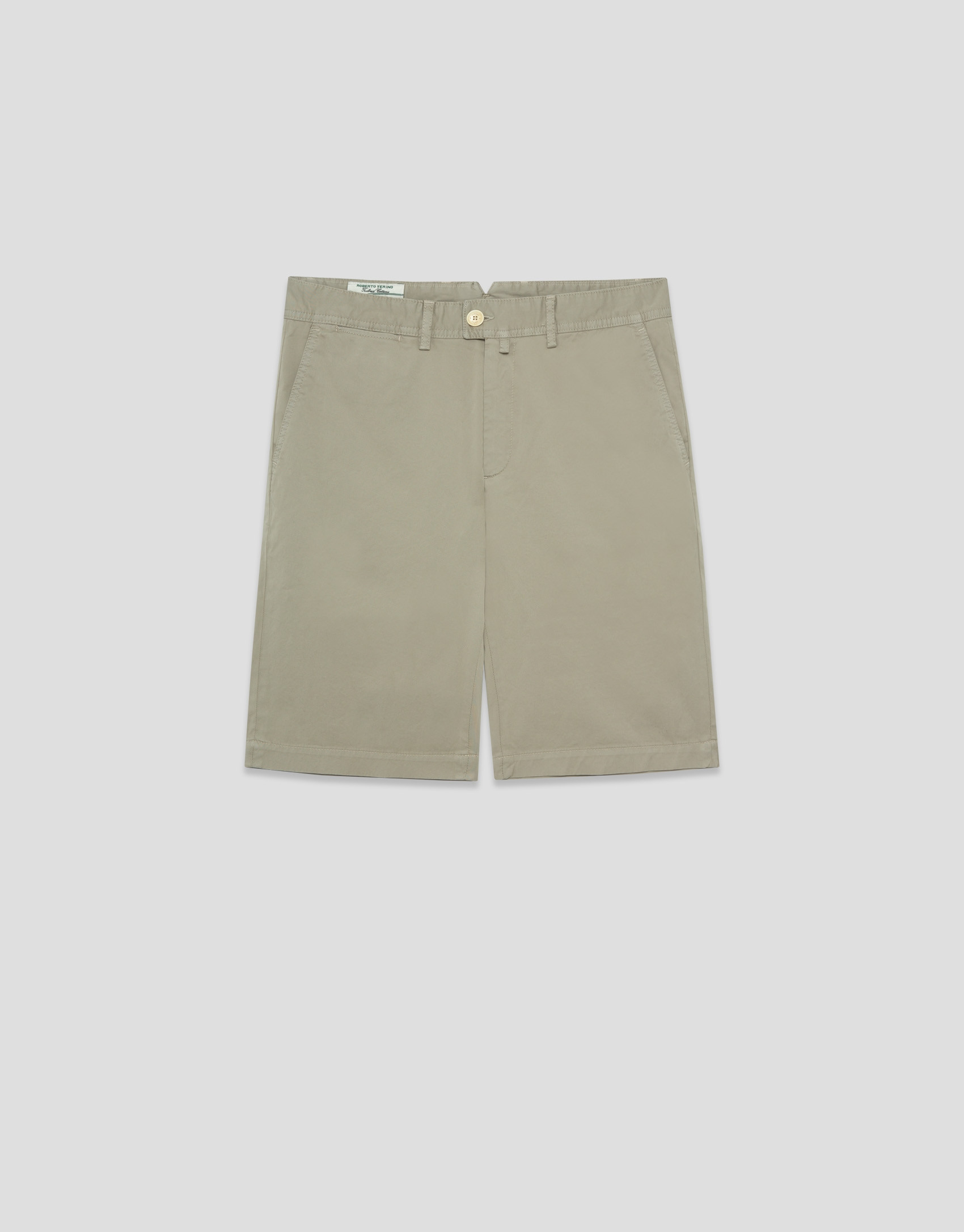 Khaki cotton Bermuda shorts - Man - SS2026 | Roberto Verino