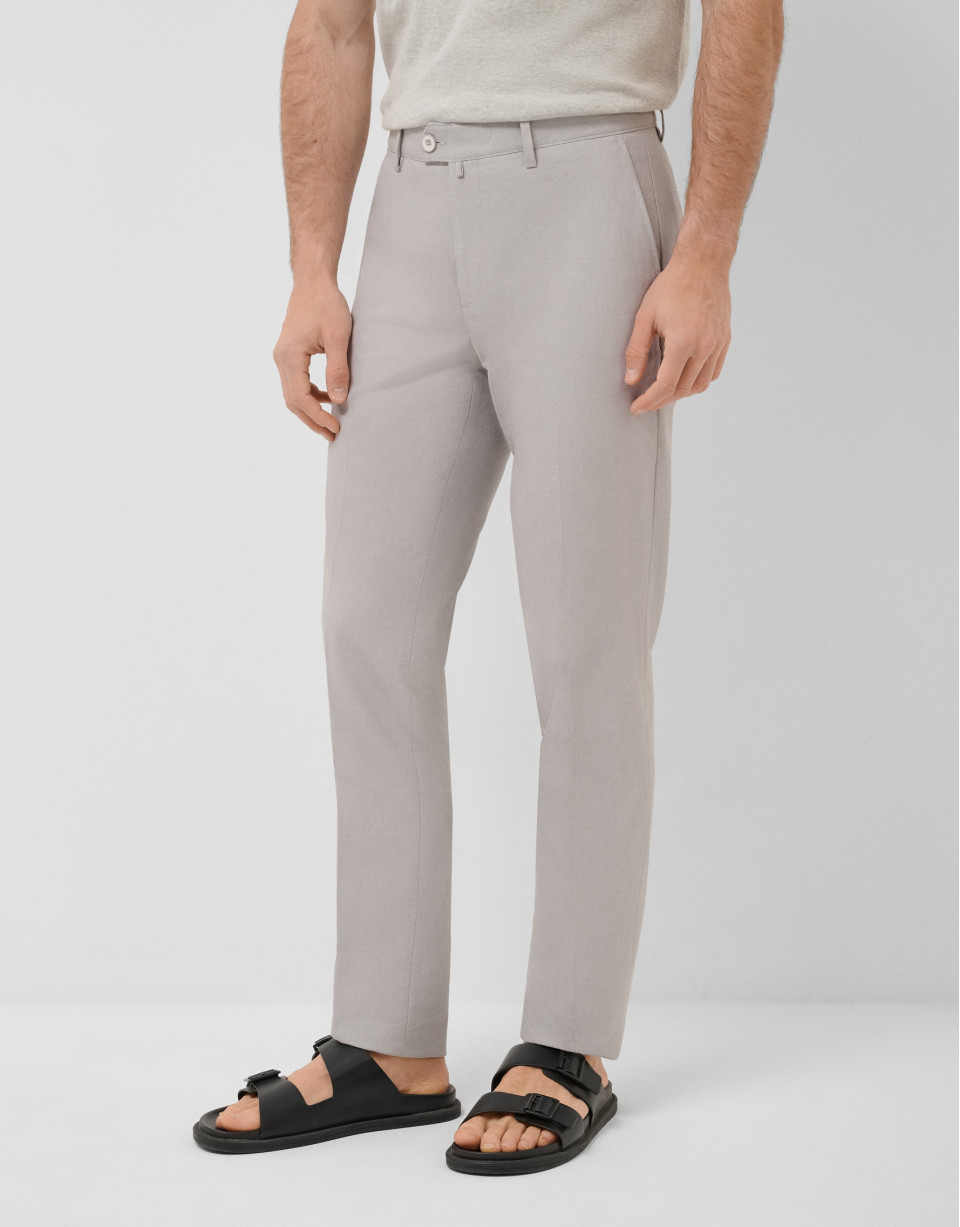 Grey bird's eye chino trousers - Man - SS2026 | Roberto Verino