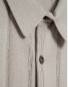 Open-neck mink-coloured cable knit polo shirt | Roberto Verino