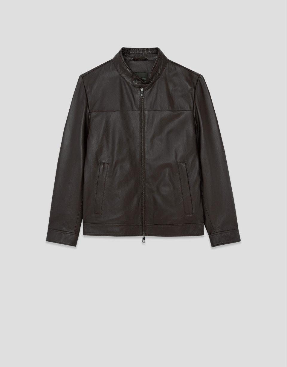 Brown nappa leather jacket - Man - SS2026 | Roberto Verino