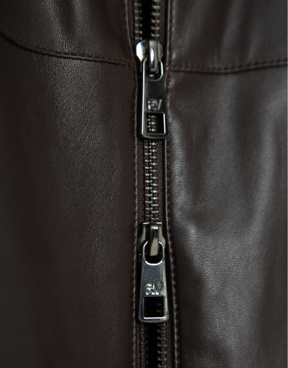 Brown nappa leather jacket - Man - SS2026 | Roberto Verino