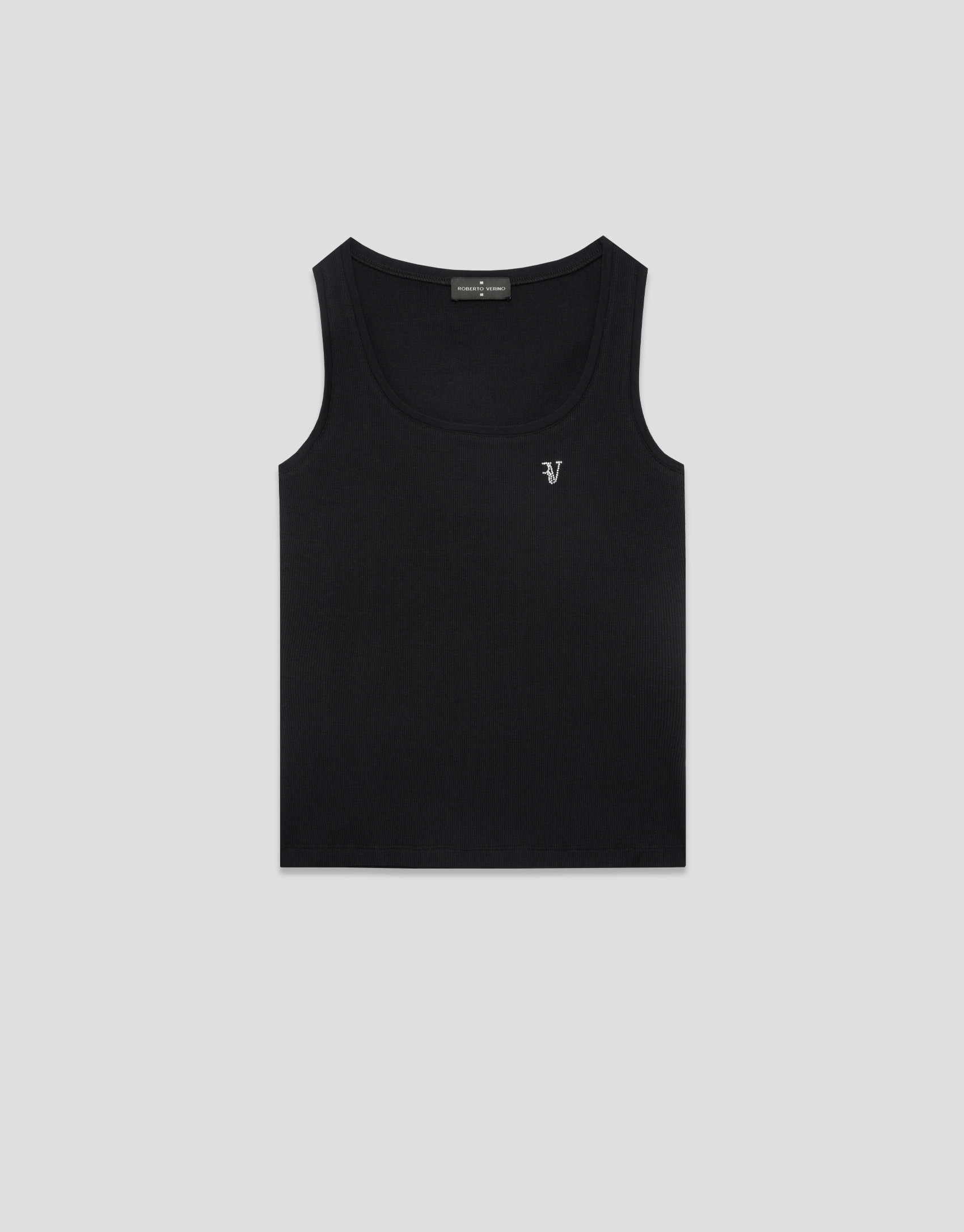 Black ribbed tank top - Woman - SS2026 | Roberto Verino
