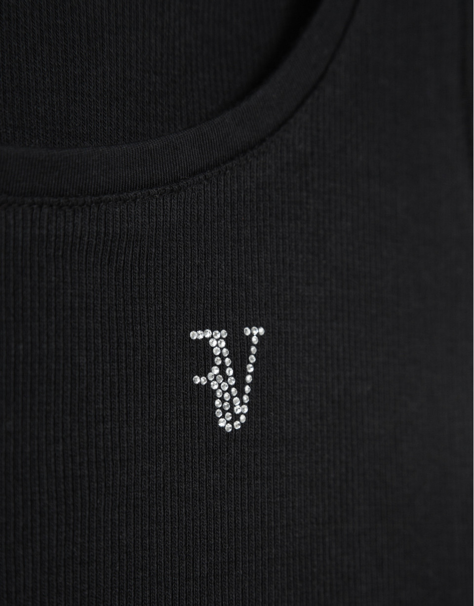 Black ribbed tank top - Woman - SS2026 | Roberto Verino
