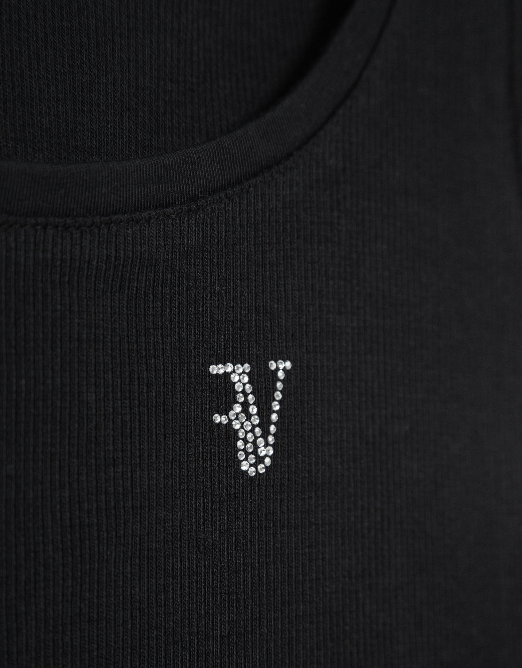 Camiseta tirantes punto canalé negro - Mujer | Roberto Verino