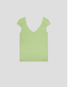 Camiseta hombro fruncido verde - Mujer - PV2026 | Roberto Verino