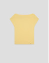Camiseta escote drapeado amarilla - Mujer | Roberto Verino