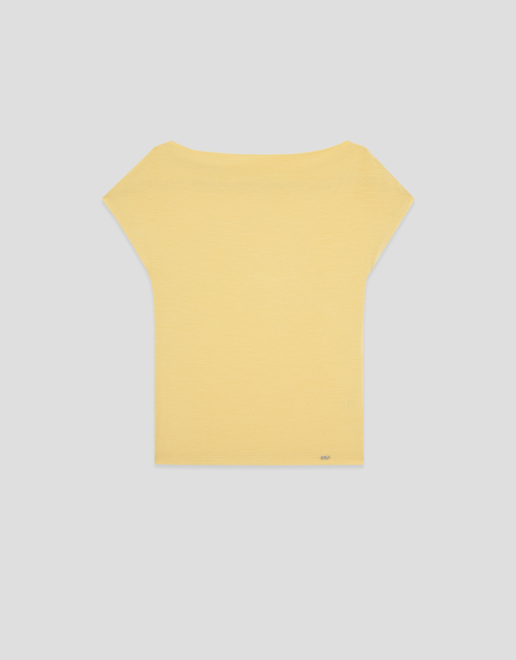 Camiseta escote drapeado amarilla - Mujer | Roberto Verino