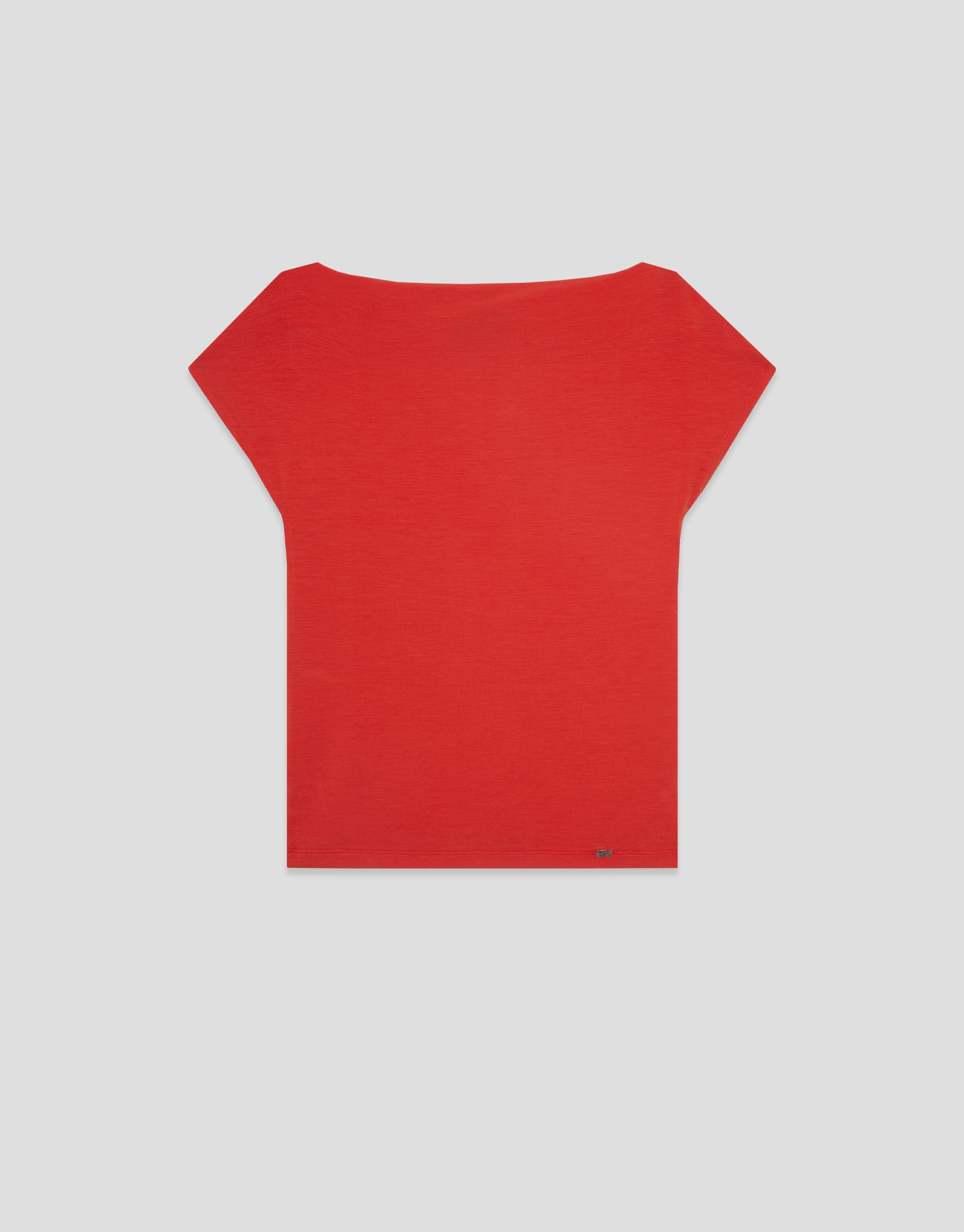 Camiseta escote drapeado roja - Mujer - PV2026 | Roberto Verino