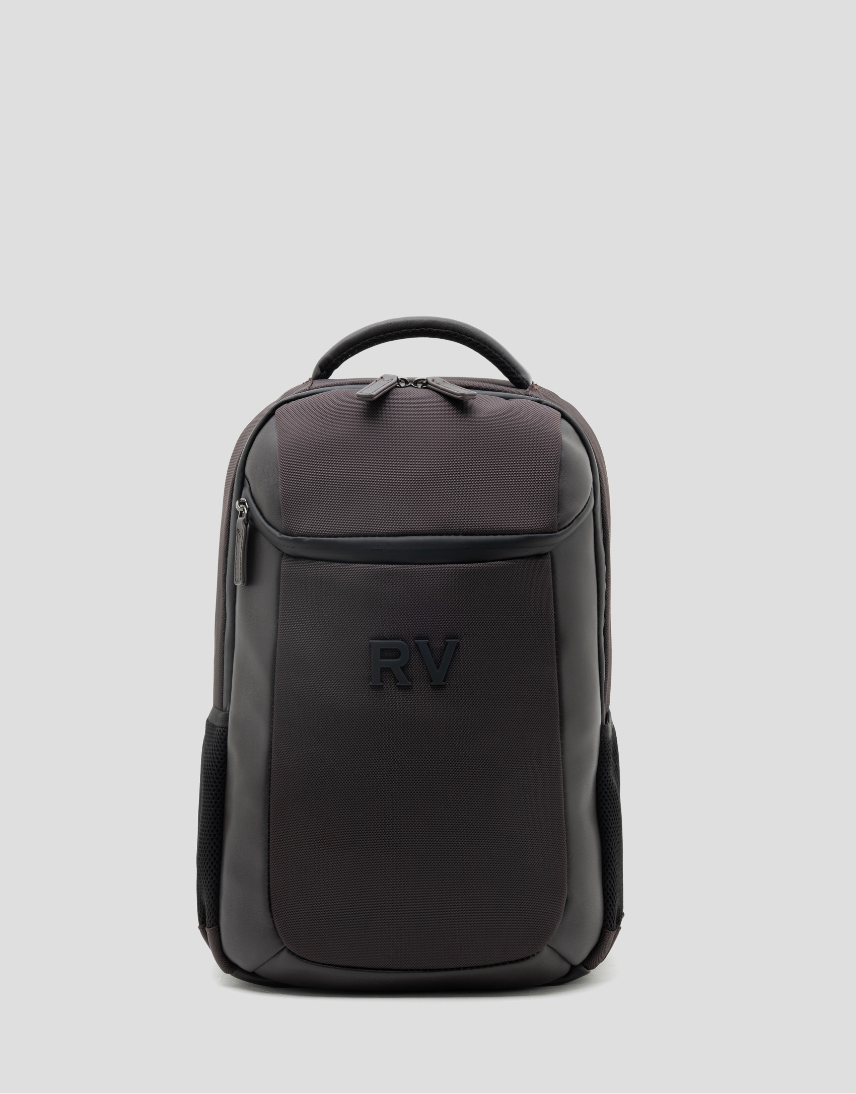 Mochila Mim nailon y piel marrón - Hombre | Roberto Verino