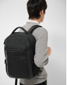 Mochila Mim nailon y piel negra - Hombre | Roberto Verino