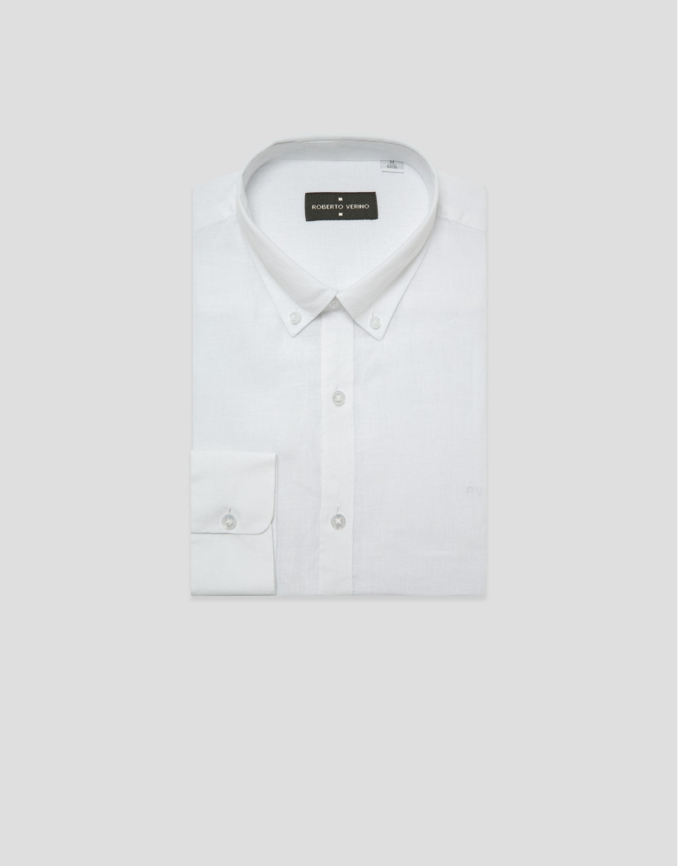 Camisa sport regular lino blanco - Hombre | Roberto Verino