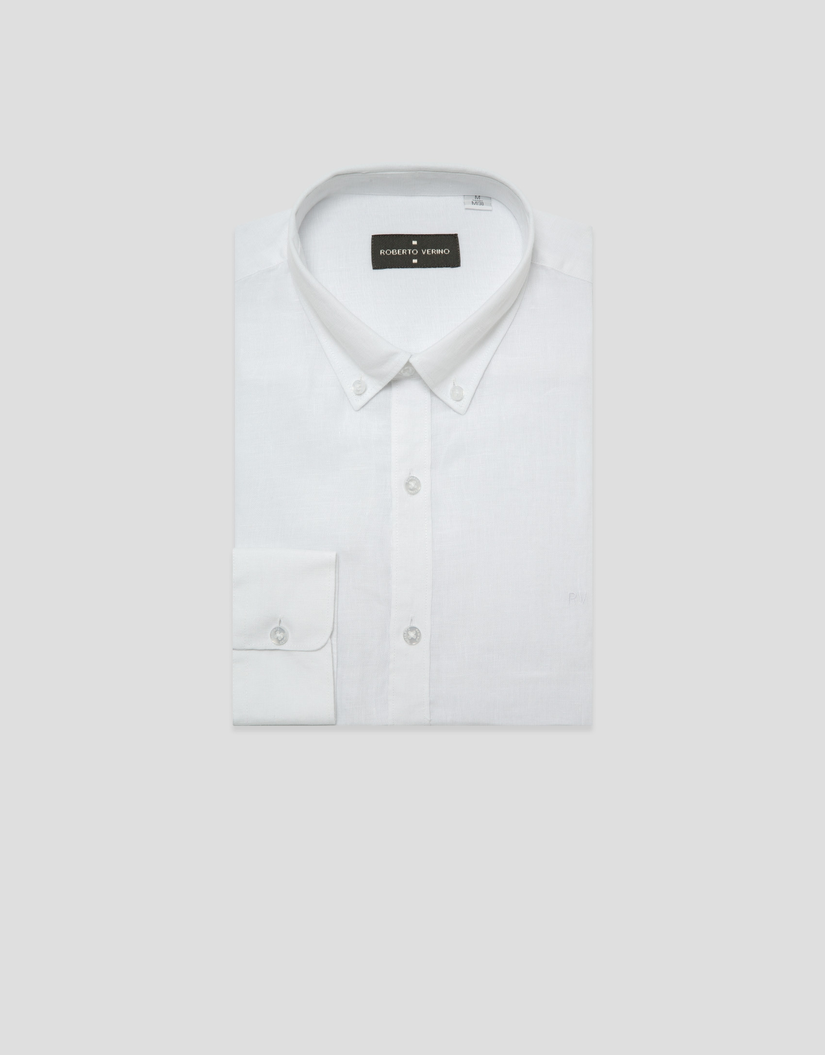 Regular fit white linen sports shirt - Man | Roberto Verino