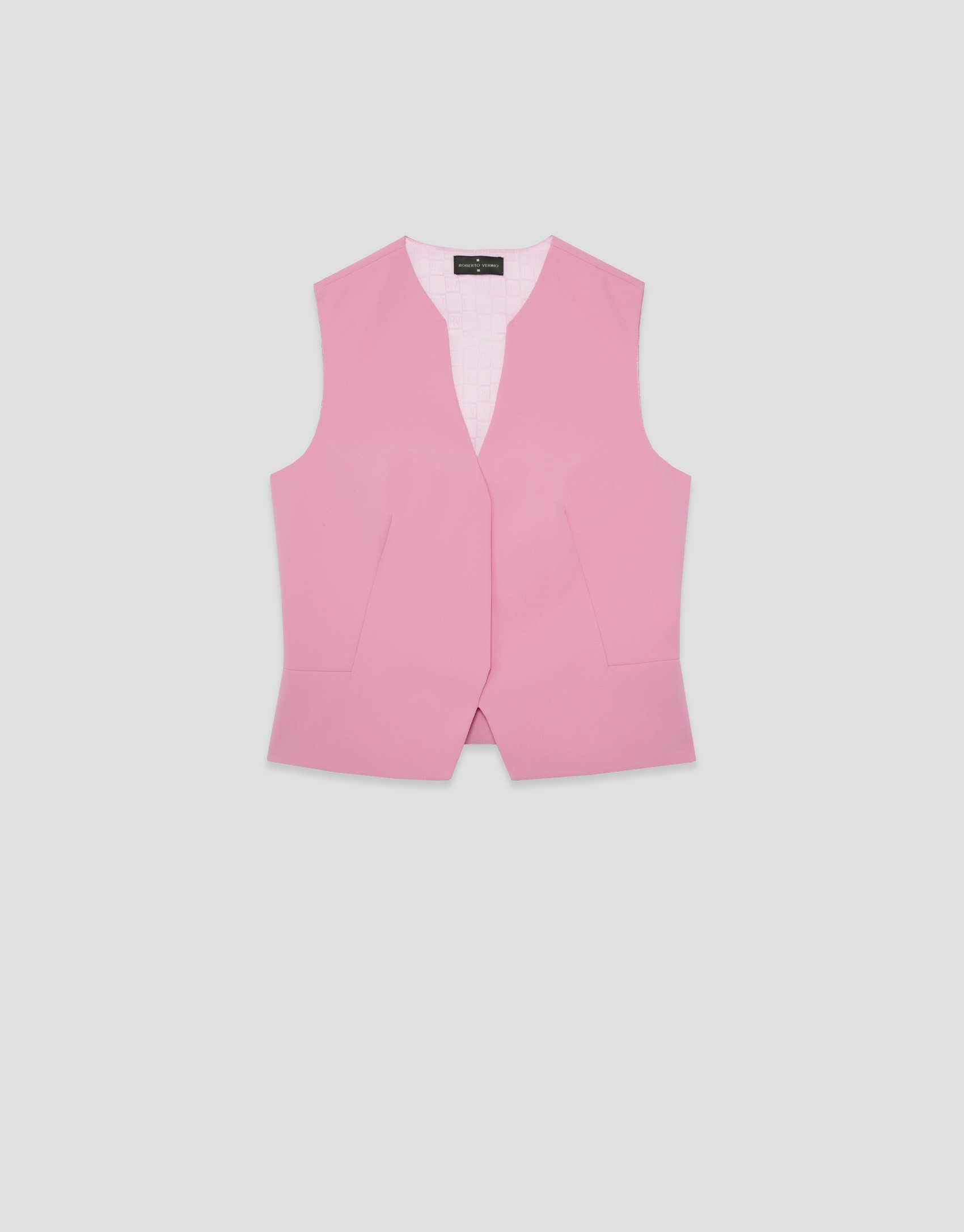 Structured pink crepe top - Woman - SS2026 | Roberto Verino