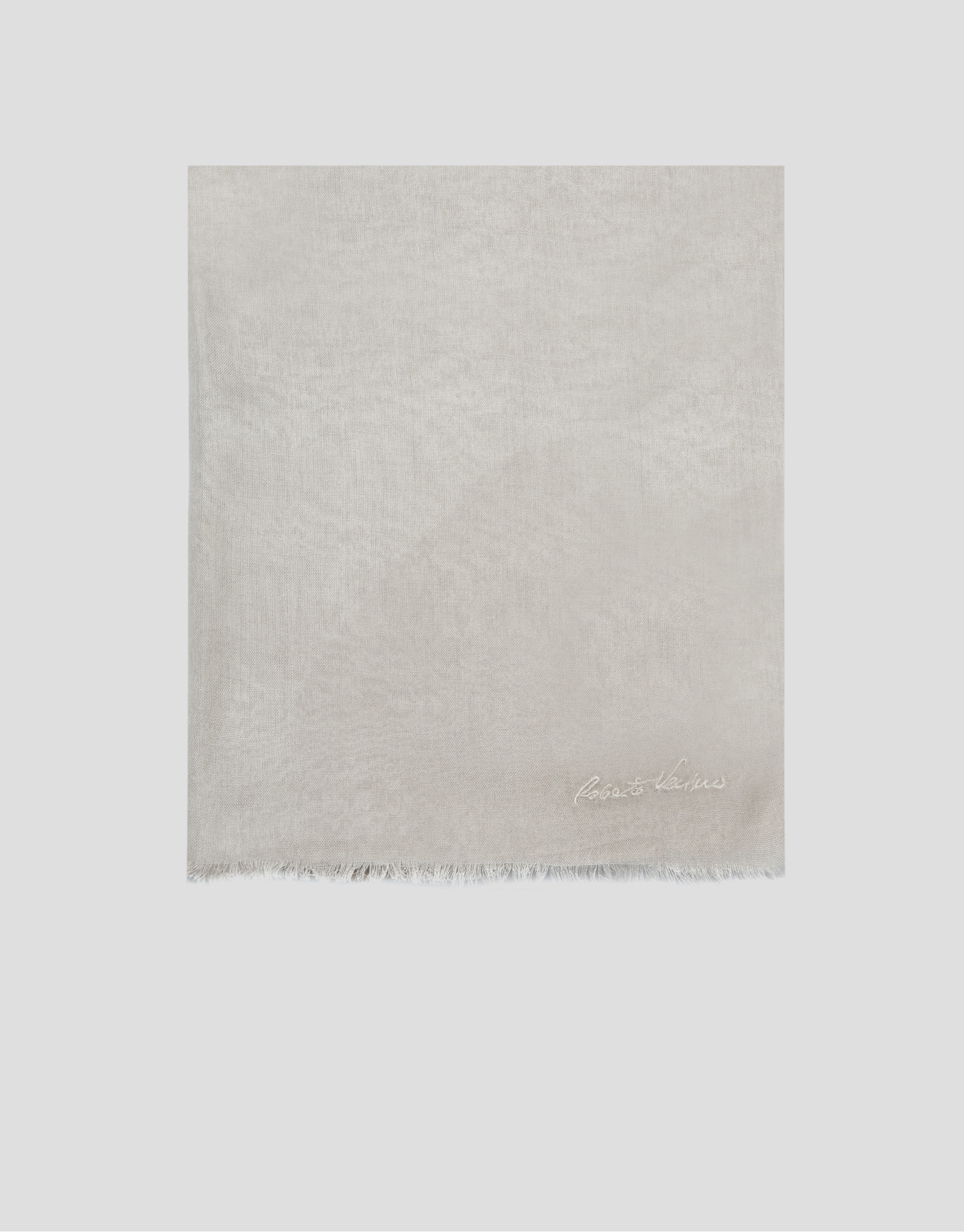 Fular modal beige con firma bordada - Mujer | Roberto Verino