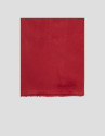 Red modal scarf with embroidered signature | Roberto Verino