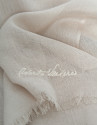 Beige modal scarf with embroidered signature | Roberto Verino