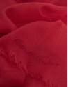 Red modal scarf with embroidered signature | Roberto Verino