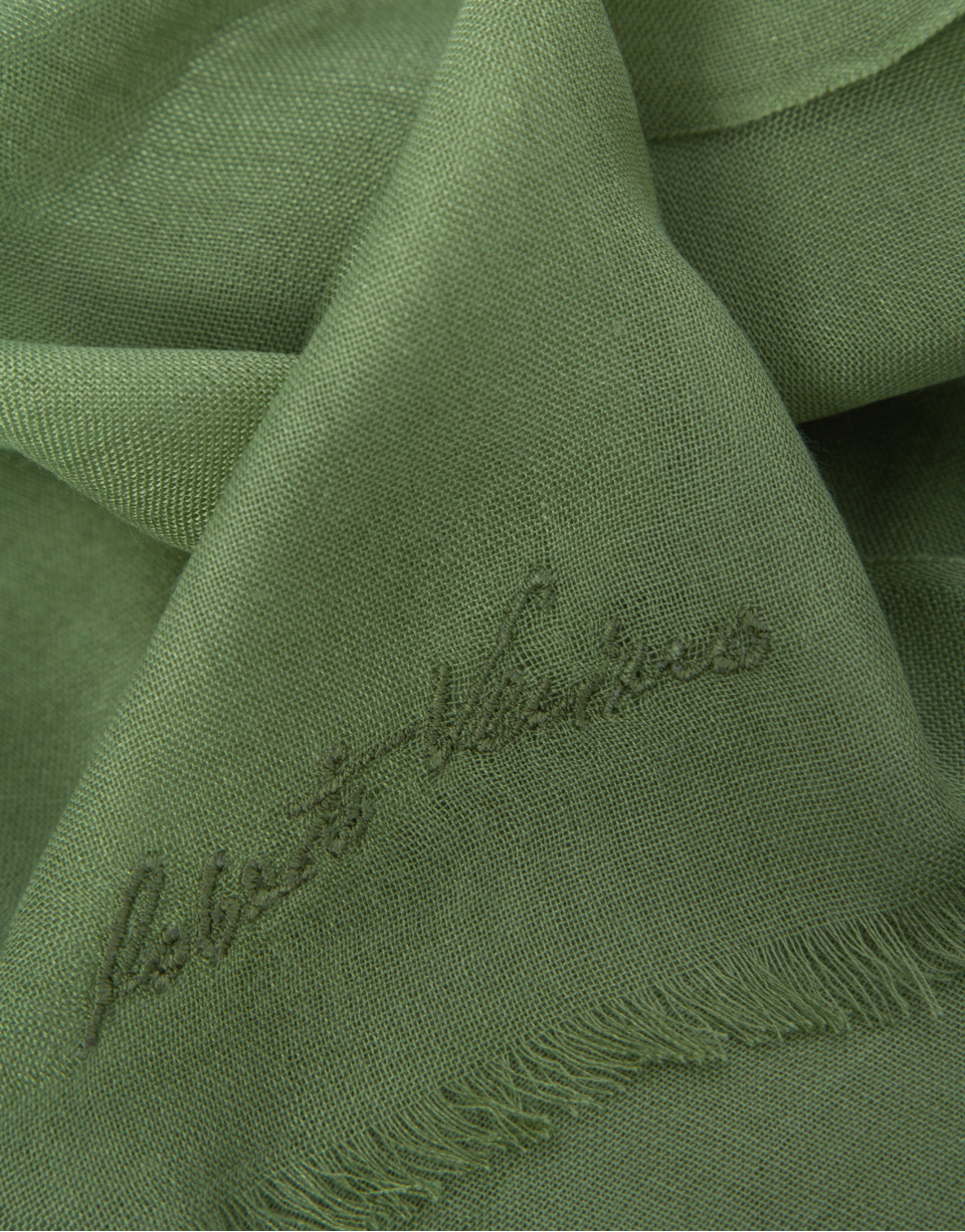 Fular modal verde con firma bordada - Mujer | Roberto Verino