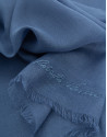 Blue modal scarf with embroidered signature | Roberto Verino