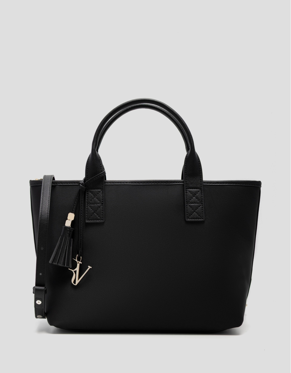 Bolso de mano Dafne Midi nailon negra - Mujer | Roberto Verino