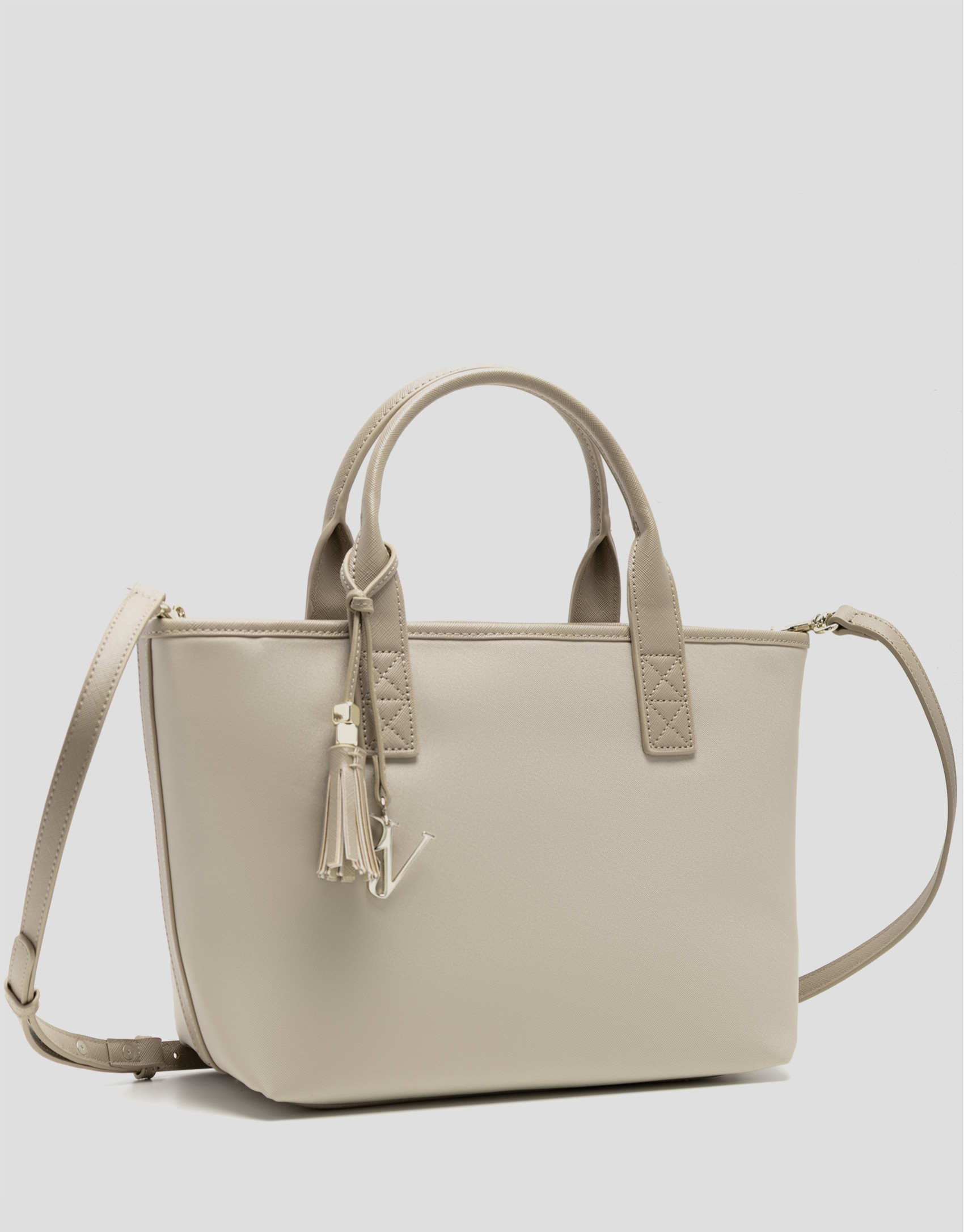 Dafne Midi beige nylon handbag - Woman - SS2026 | Roberto Verino