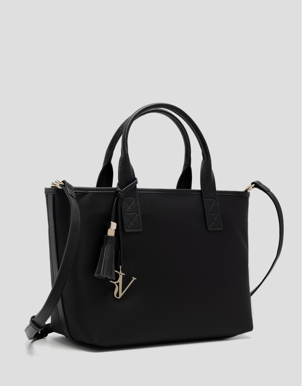 Bolso de mano Dafne Midi nailon negra - Mujer | Roberto Verino