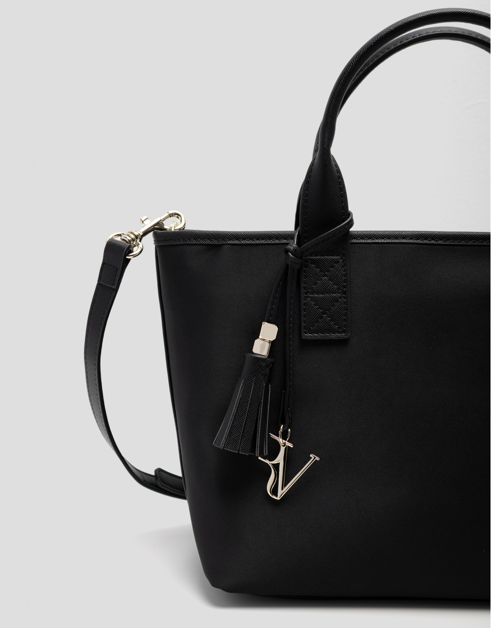 Bolso de mano Dafne Midi nailon negra - Mujer | Roberto Verino