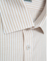 Slim fit sports shirt with sand and white ... | Roberto Verino