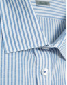 Slim fit sports shirt with sky blue and white... | Roberto Verino