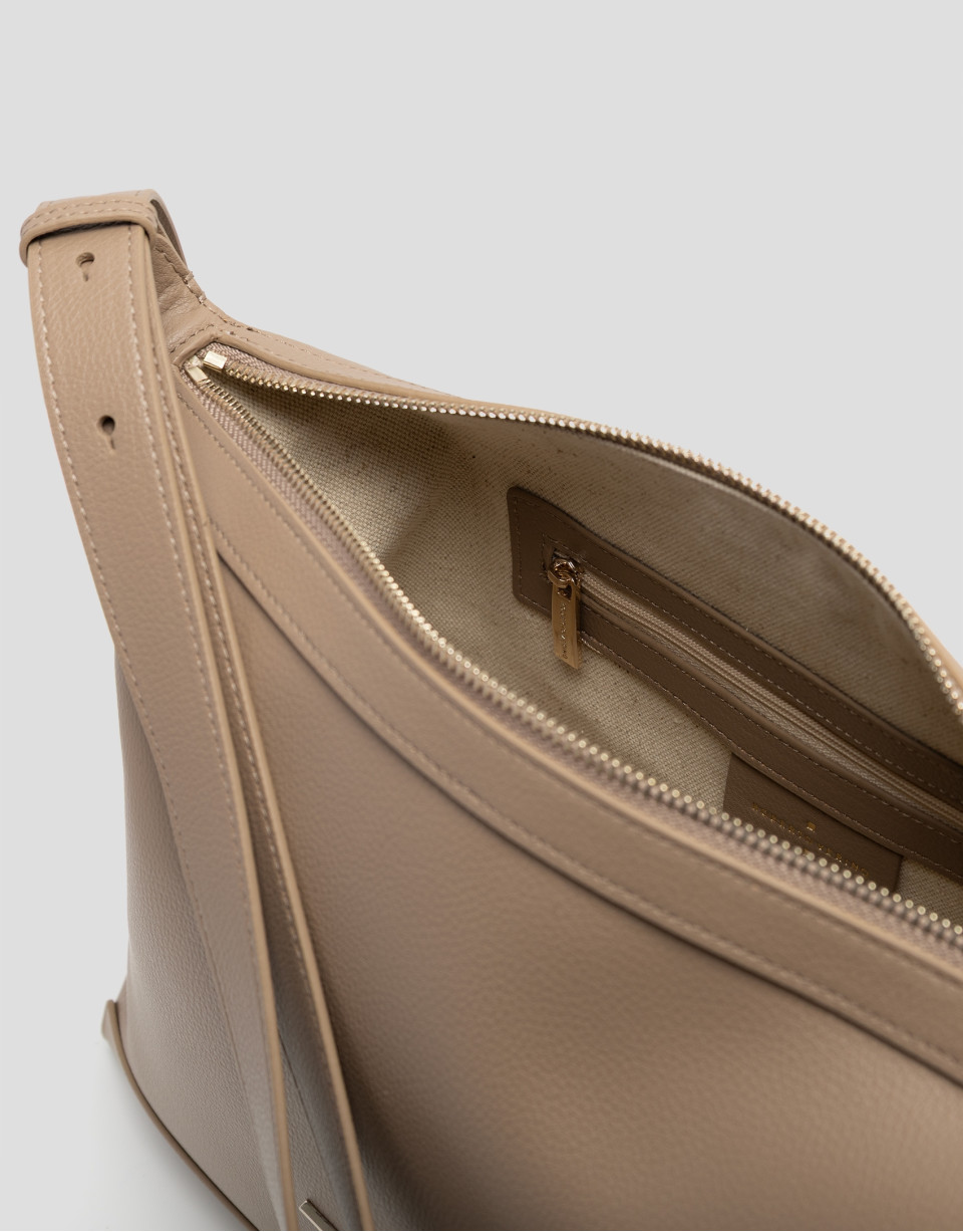 Bolso Hobo Lila piel cámel - Mujer - PV2026 | Roberto Verino