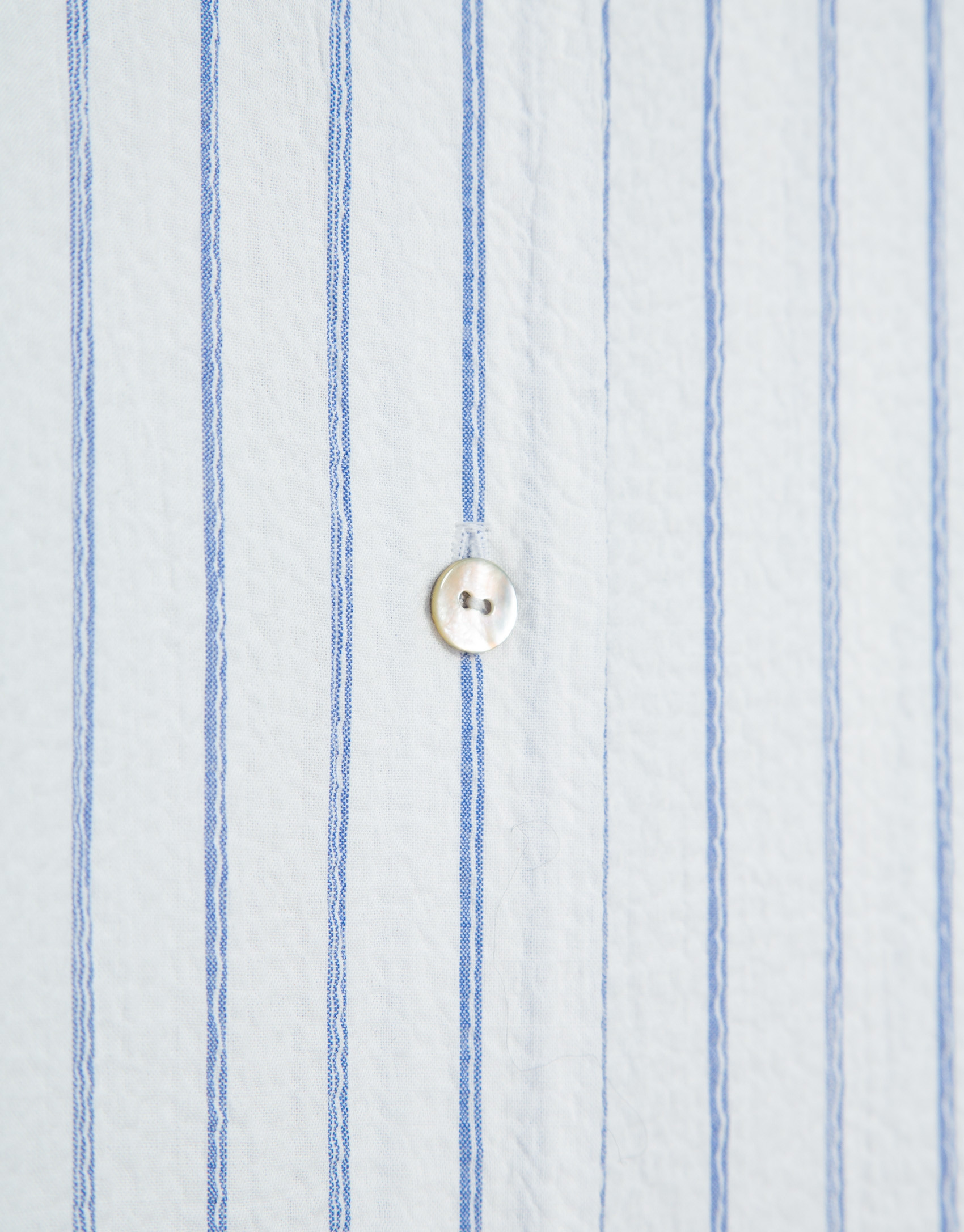 Blusa manga corta seersucker algodón blanco ... | Roberto Verino