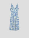 Vestido sin mangas estampado paisley azul y ... | Roberto Verino