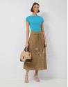 Turquoise blue draped neckline T-shirt - Woman | Roberto Verino