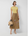 Yellow draped neckline T-shirt - Woman - SS2026 | Roberto Verino