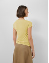 Camiseta escote drapeado amarilla - Mujer | Roberto Verino